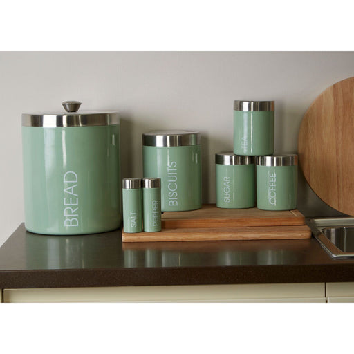 Liberty Pistachio Enamel Biscuits Canister - Modern Home Interiors