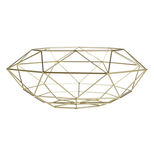 Vertex Gold Finish Wide Fruit Basket - Modern Home Interiors
