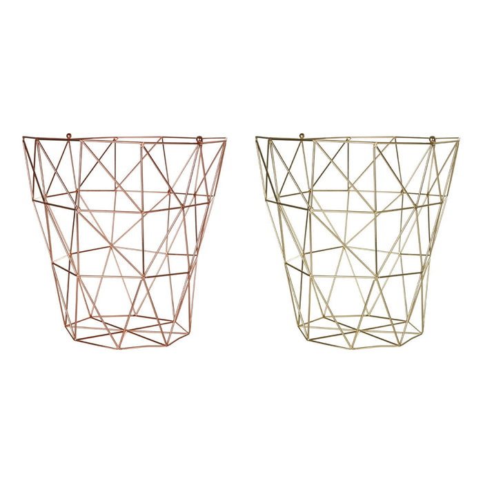 Vertex Gold Finish Tall Storage Basket - Modern Home Interiors