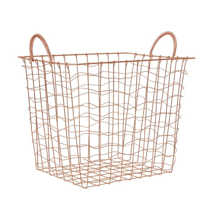 Vertex Iron Wire Storage Basket - Copper