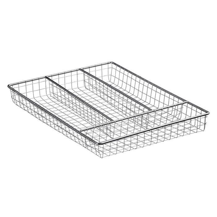Chrome Metal 4 Compartment Cutlery Tray