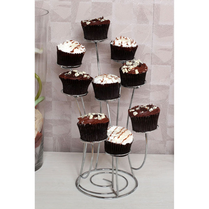 Stainless Steel Chrome 9 Cupcakes Stand