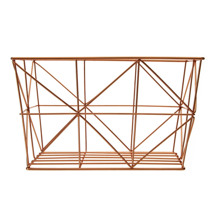 Vertex Copper Finish Tapered Wire Basket - Modern Home Interiors