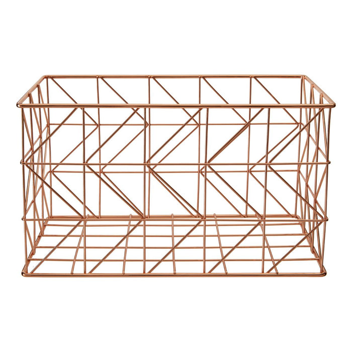 Vertex Zig Zag Wire Storage Basket - Copper