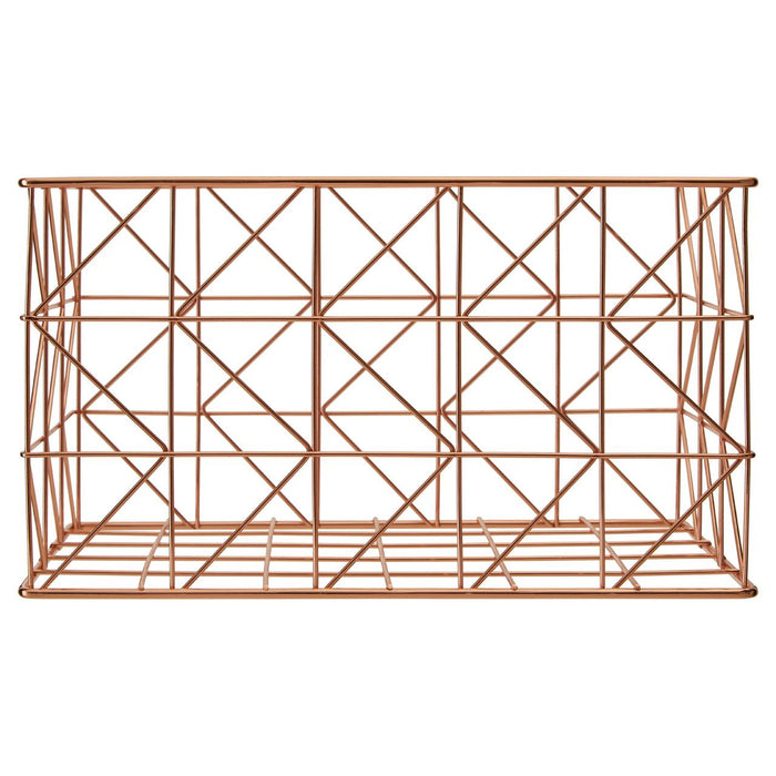 Vertex Zig Zag Wire Storage Basket - Copper