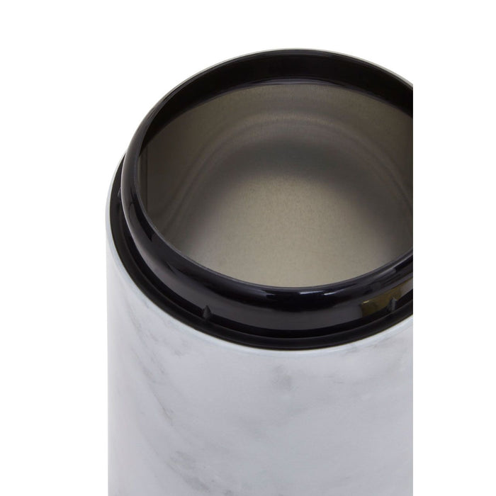White/Grey Marble Effect Storage Tin Set - 5 Pc
