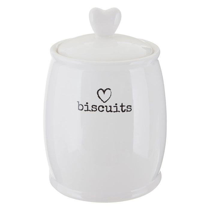 Love Heart Charm Biscuit Canister