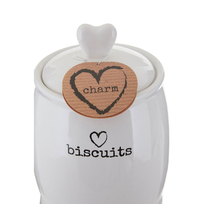 Love Heart Charm Biscuit Canister