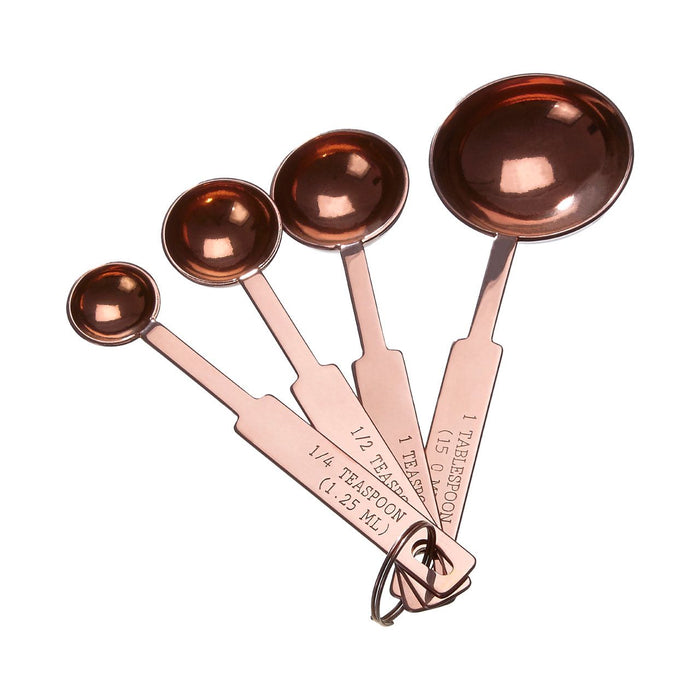 Set of 4 Measuring Spoons Teaspoon Servings - Rose Gold