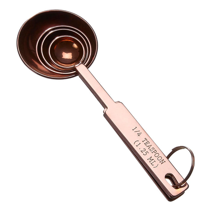 Set of 4 Measuring Spoons Teaspoon Servings - Rose Gold