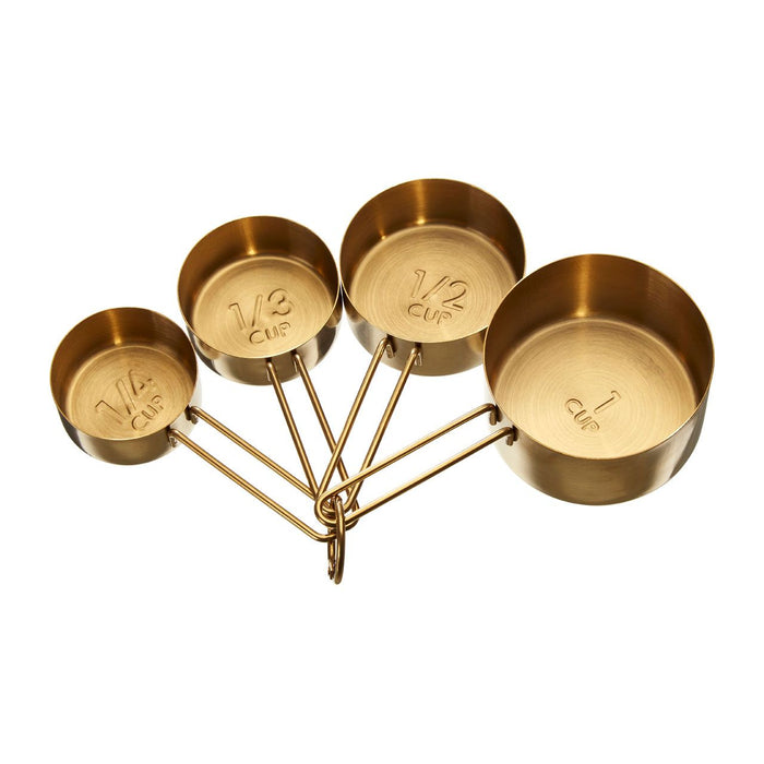 Set of 4 Measuring Cups Servings - Gold