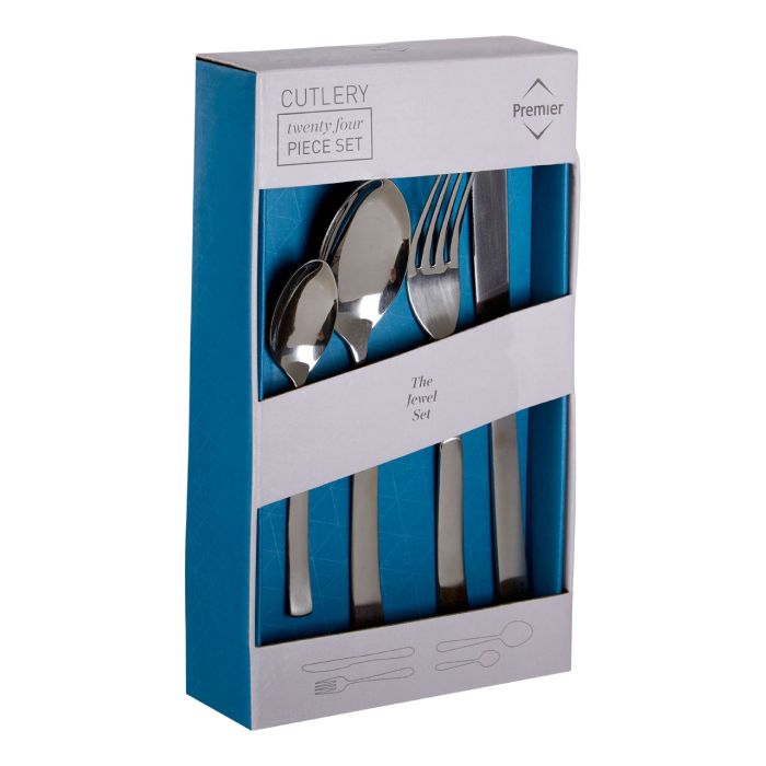 Stainless Steel 24 Pc Silver Muted Brushed Finished Cutlery Set