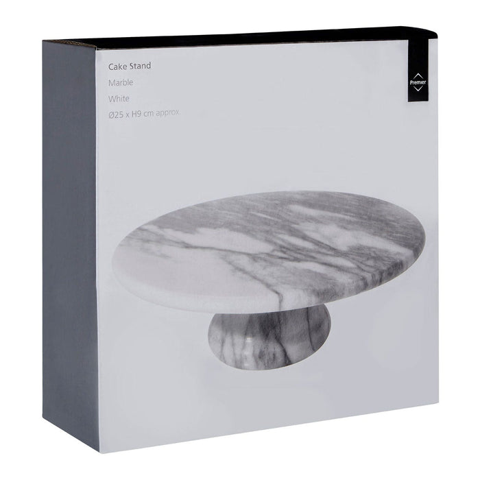 White/Grey Marble Cake Stand - Modern Home Interiors