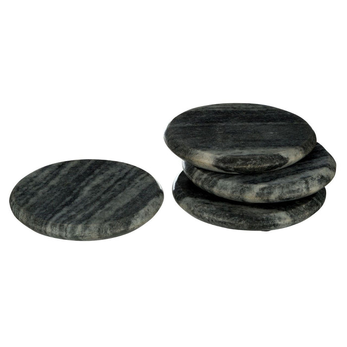 Set of 4 Grey Marble Round Coasters - Modern Home Interiors