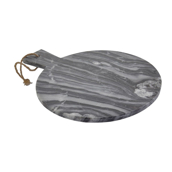 Grey Marble Paddle Serving Board - Round