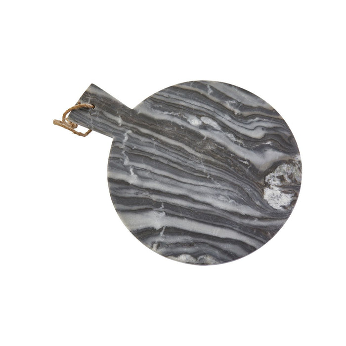 Grey Marble Paddle Serving Board - Round