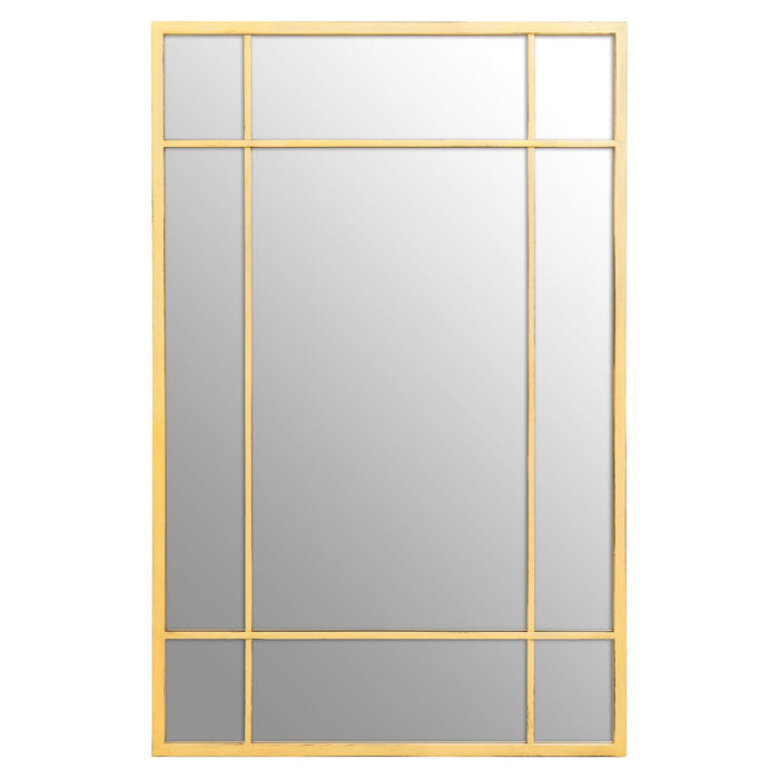 Brushed Gold Trim Modern Wall Mirror 140 x 90cm
