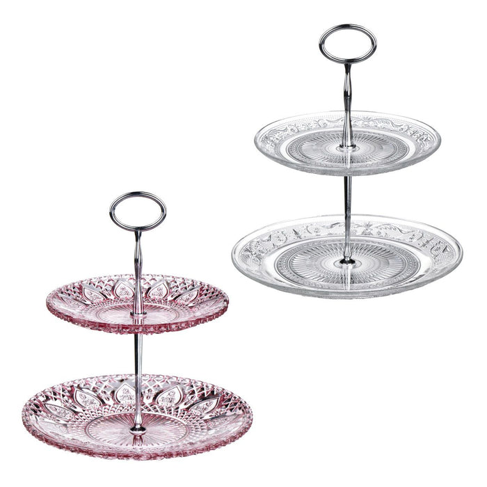 Glass Cake Stand with 2 Tiers