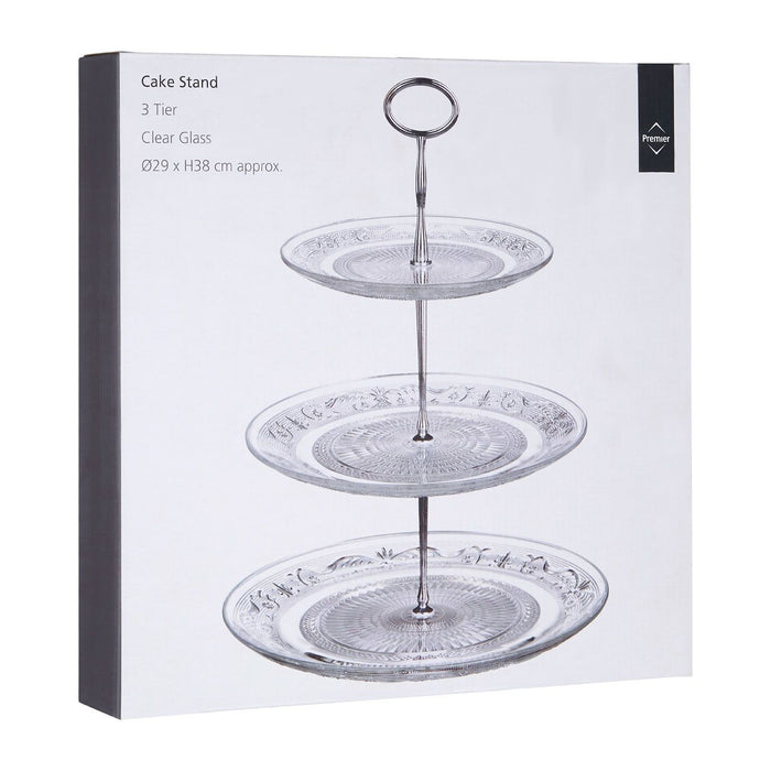 Glass Cake Stand with 3 Tiers