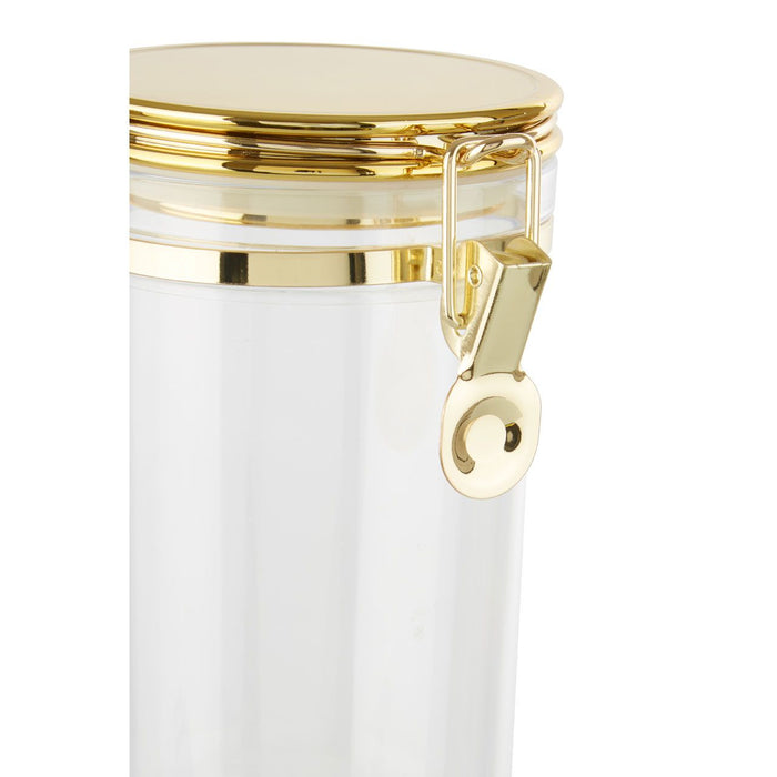 Large Clear Gold Metallic Canister