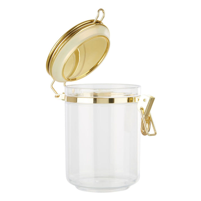 Medium Clear Gold Metallic Canister