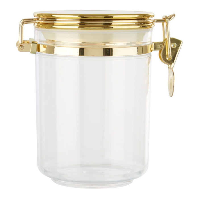 Medium Clear Gold Metallic Canister