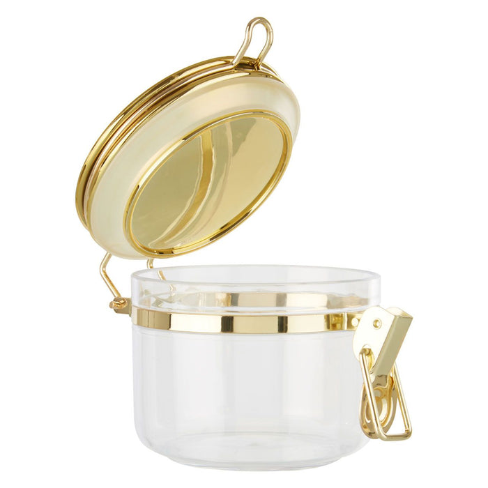 Small Clear Gold Metallic Canister