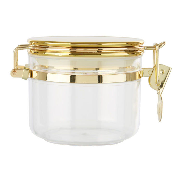 Small Clear Gold Metallic Canister