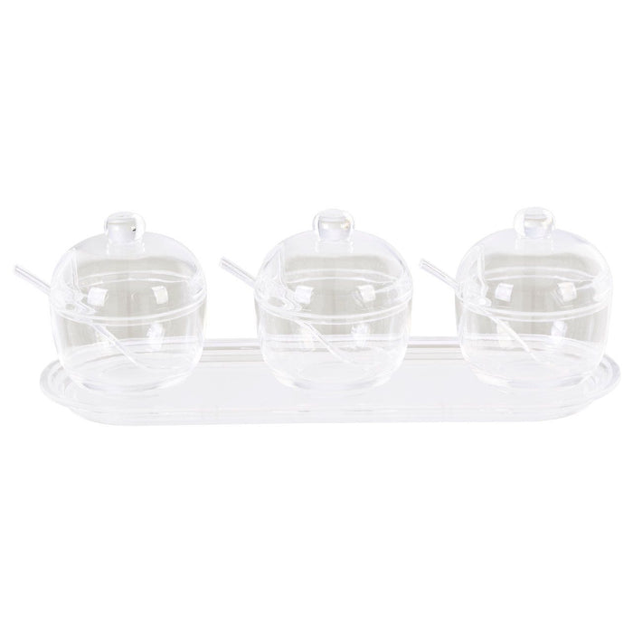 Clean Condiment Containers Kitchen Essentials Set of 3 Clear Condiment Ingredients Containers ...