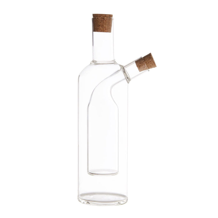 Oil and Vinegar Dispenser Apparatus Plain Inner Borosilicate Glass Bottle