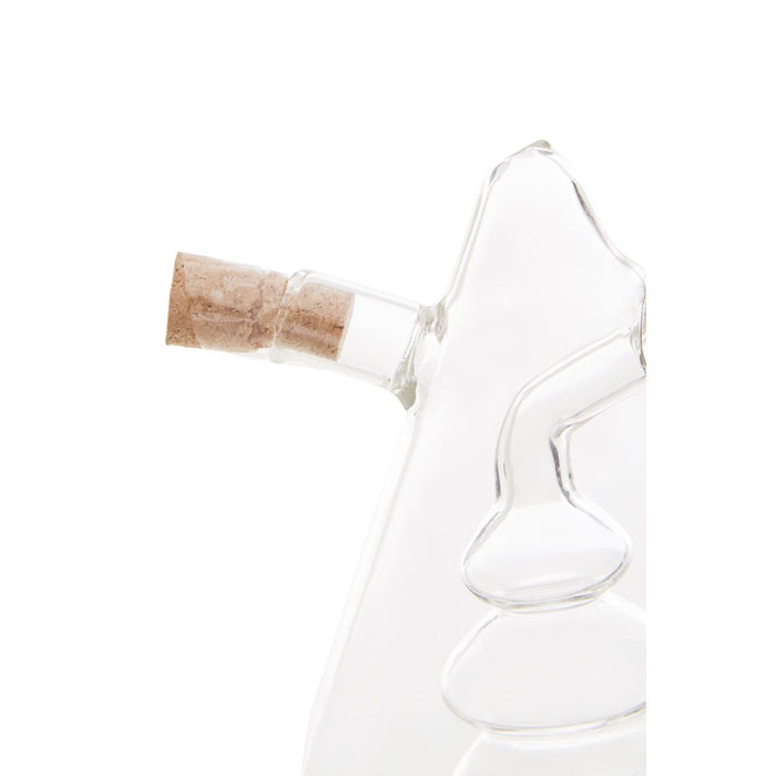 Oil and Vinegar Dispenser Apparatus Round Inner Glass Bottle