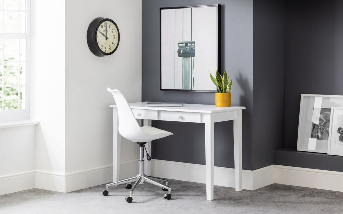 Erika Office Chair - White/Chrome - Modern Home Interiors