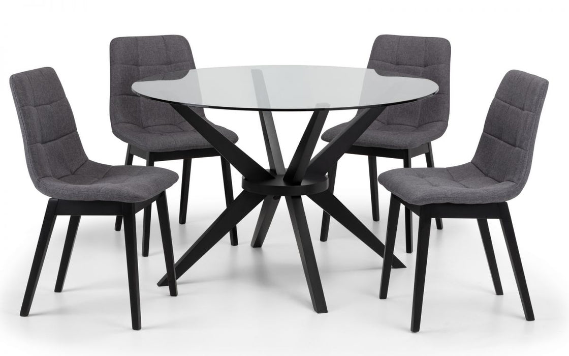 Hayden 120cm Round Dining Table & 4 Hayden Chairs