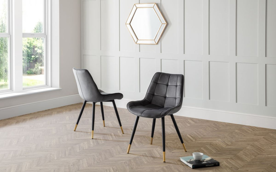 Findlay Rectangular Table & 4 Hadid Grey Chairs