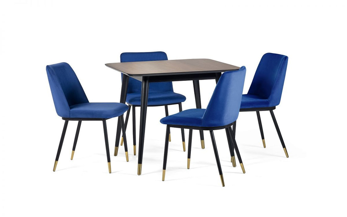 Findlay Square Dining Table & 4 Delaunay Blue Chairs