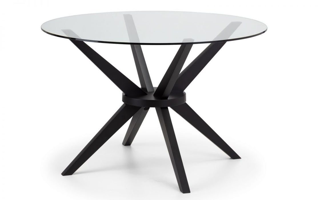 Hayden 120cm Round Dining Table & 4 Hobart Grey Chairs