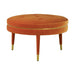 Manhattan Orange Velvet Button Tufted Footstool - Modern Home Interiors