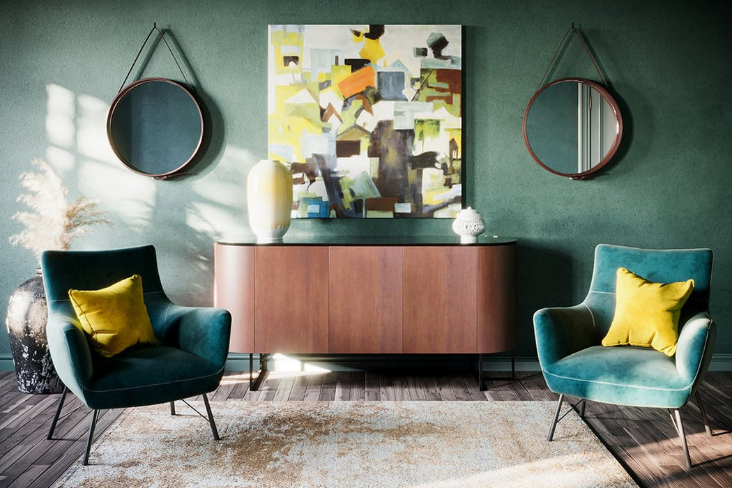 Angus Curved Dark Brown Sideboard - Modern Home Interiors