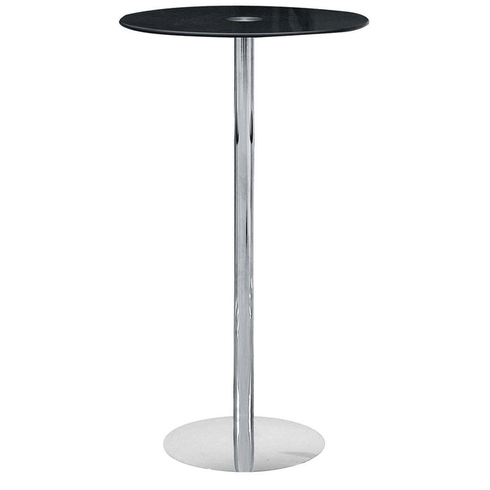 Tempered Black Glass Bar Round Table