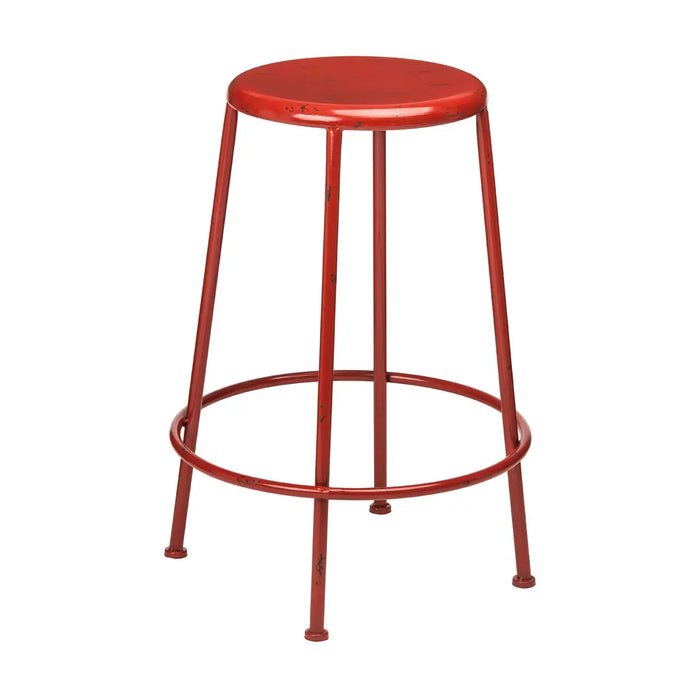 Industrial Style Red Metal Bar Stool