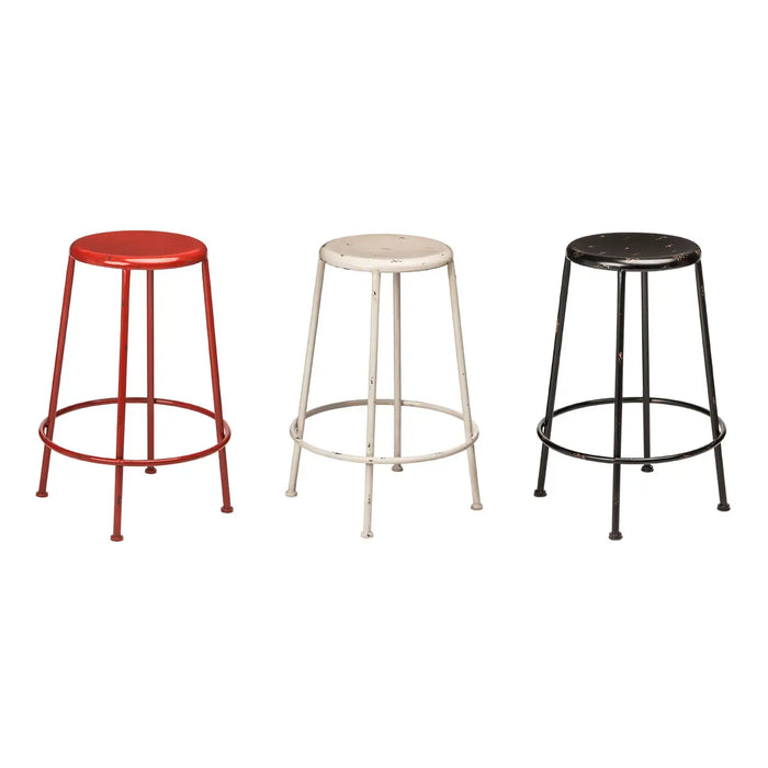 Industrial Style Red Metal Bar Stool