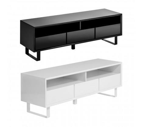 Moritz High Gloss Media TV Cabinet - White/Black - Modern Home Interiors