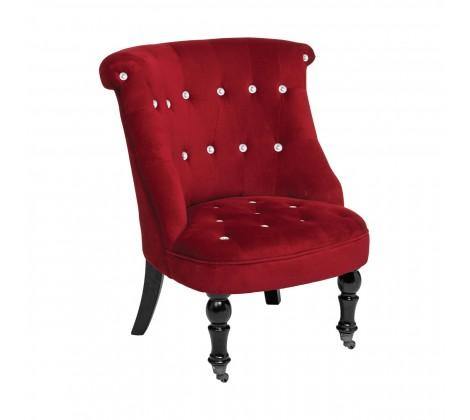 Chesterfield Red Velvet Accent Chair - Modern Home Interiors