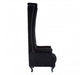 Regents Park Tall Porter Grande Armchair - Black Velvet - Modern Home Interiors