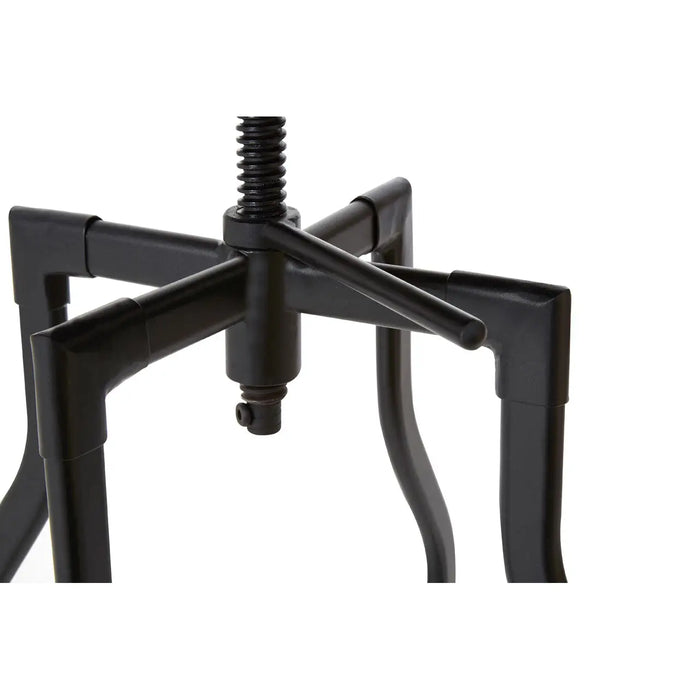 Height Adjustable Black Powder Coated Metal Seat Industrial Style Bar Stool