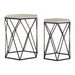 Arcana White Marble / Black Steel Side Tables - Modern Home Interiors
