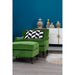Plush Velvet Footstool - Green - Modern Home Interiors