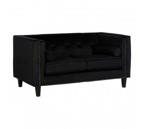 Felisa 2 Seat Black Velvet Sofa - Modern Home Interiors