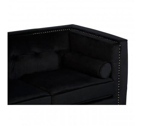 Felisa 2 Seat Black Velvet Sofa - Modern Home Interiors