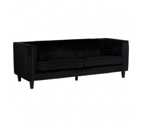 Felisa 3 Seat Black Velvet Sofa - Modern Home Interiors